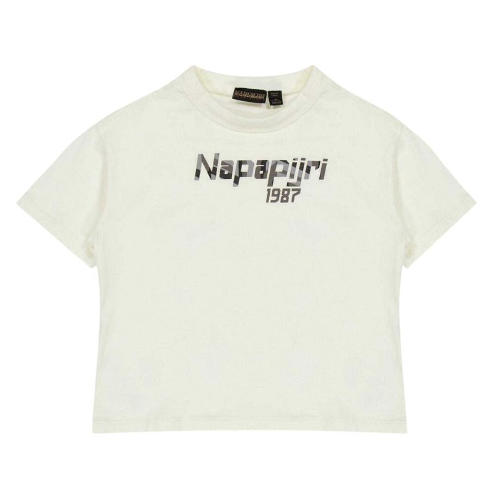Napapijri Childrens/Kids Graphic Print Regular Short-Sleeved T-Shirt / White
